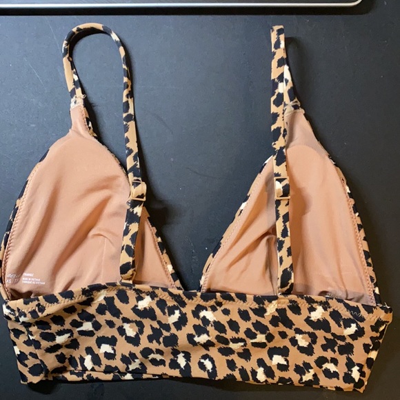 aerie leopard longline triangle bikini top - Picture 2 of 5